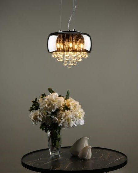 LuxGlow Crystal Dome Pendant Light